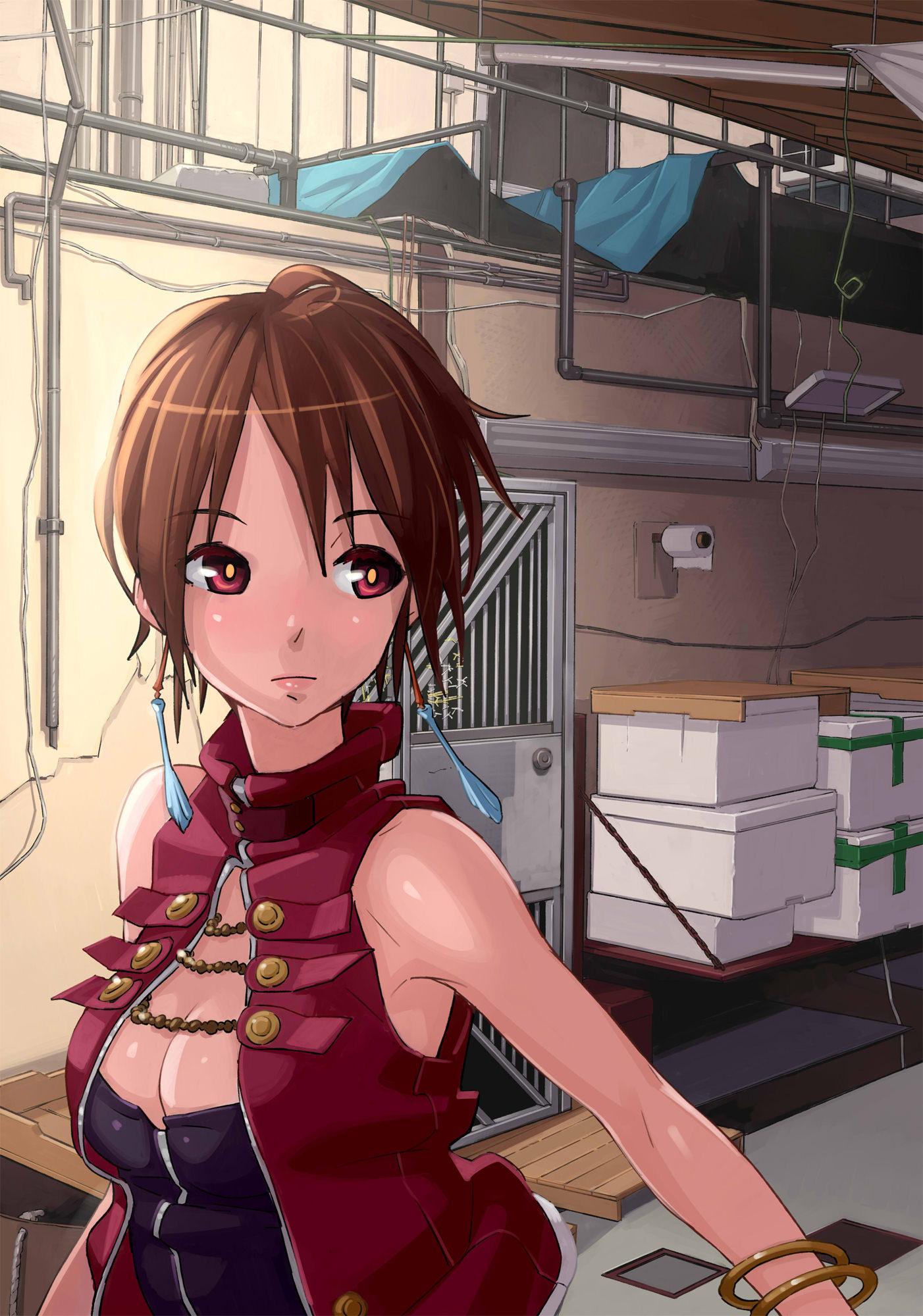 1girl, breasts, closed_mouth, earrings, highres, jewelry, kowloon's_gate, madbros