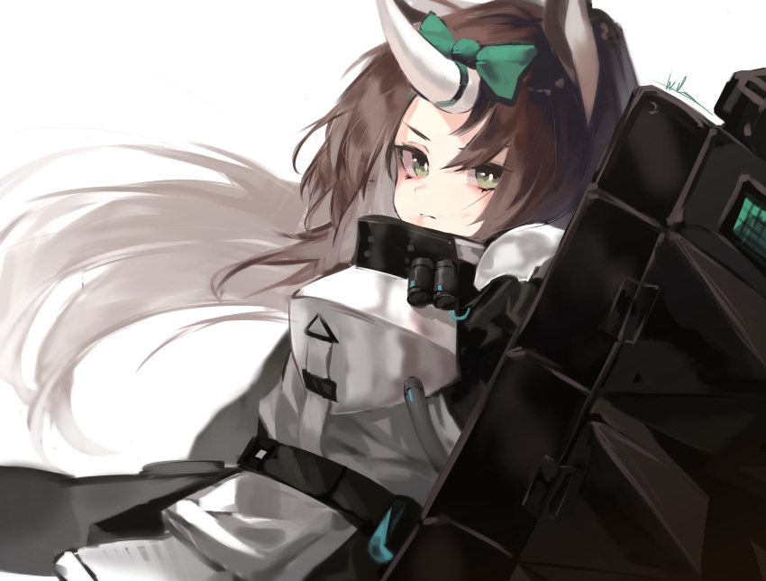 1girl, absurdres, animal_ears, arknights, armor, bandaid, bandaid_on_face, bandaid_on_nose