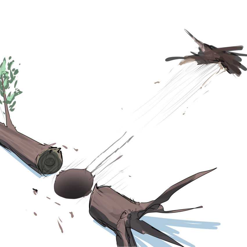 akaoni_(zumt3548), azur_lane, highres, hole, no_humans, simple_background, skid_mark, tree