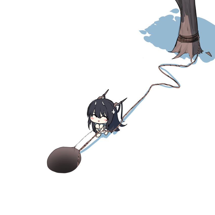 1girl, akaoni_(zumt3548), azur_lane, black_hair, blush, breasts, chibi, closed_eyes