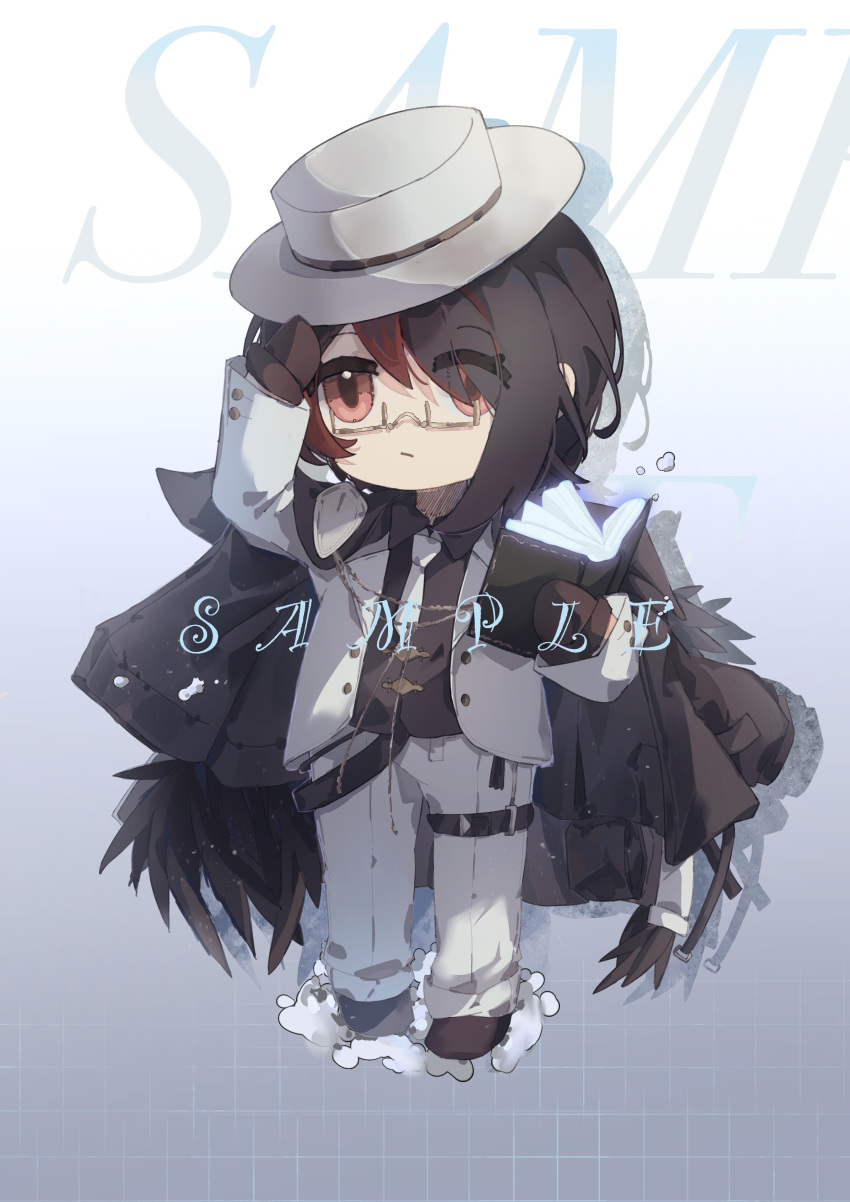1boy, absurdres, aiou_huayuye, arknights, black_footwear, black_gloves, black_hair, black_jacket