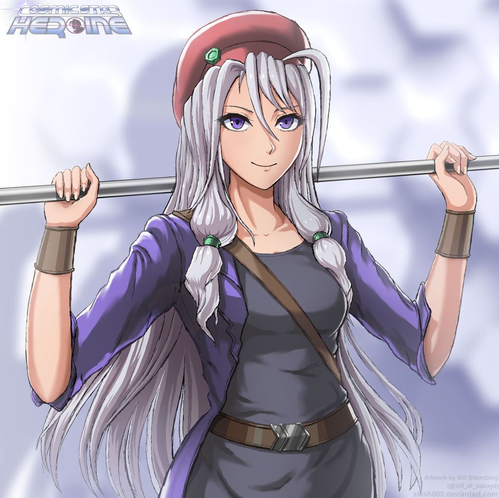 1girl, alyssa_l'salle, bangs, belt, beret, bill_stiernberg, bracelet, braid