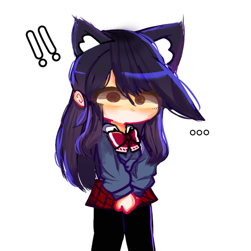 !, !!, ..., 1girl, animal_ears, black_hair, blue_jacket, bow
