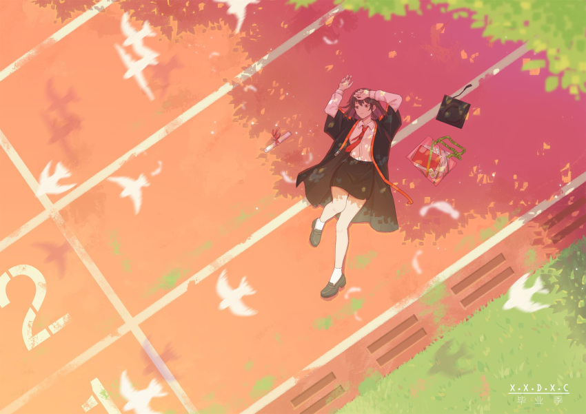 1girl, 809218622, absurdres, bag, bird, black_footwear, black_headwear, black_robe