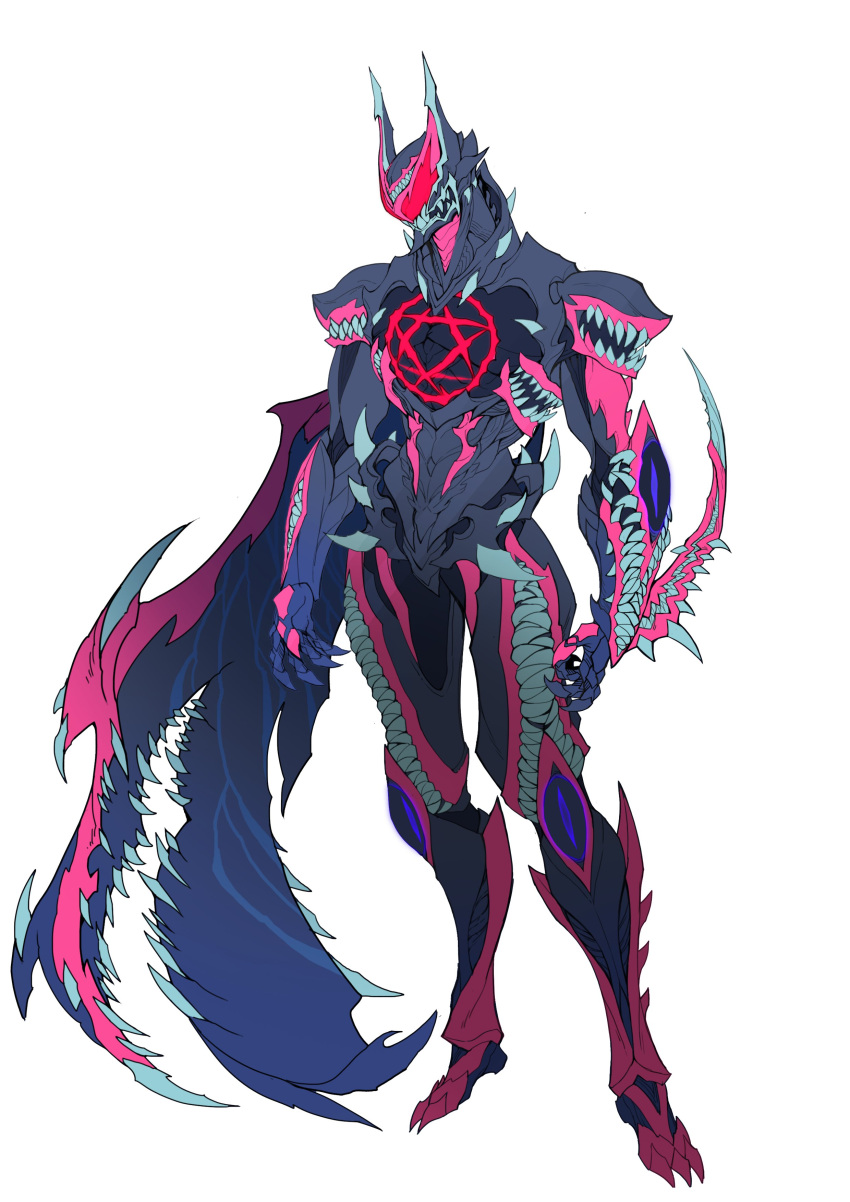 1boy, absurdres, arm_blade, armor, bat_(animal), boots, cape, catball1994