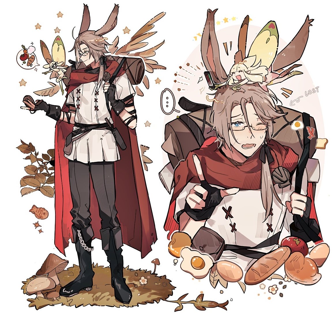 ..., 1boy, 1girl, ^_^, ^o^, ahoge, animal_ears, asymmetrical_hair