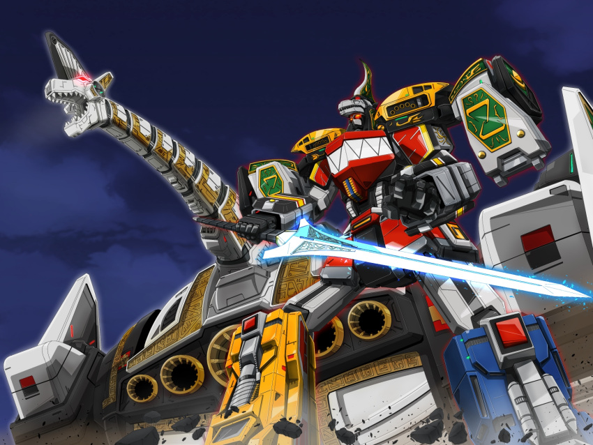 armor, character_request, daijuujin, glowing, glowing_eyes, highres, holding, holding_sword