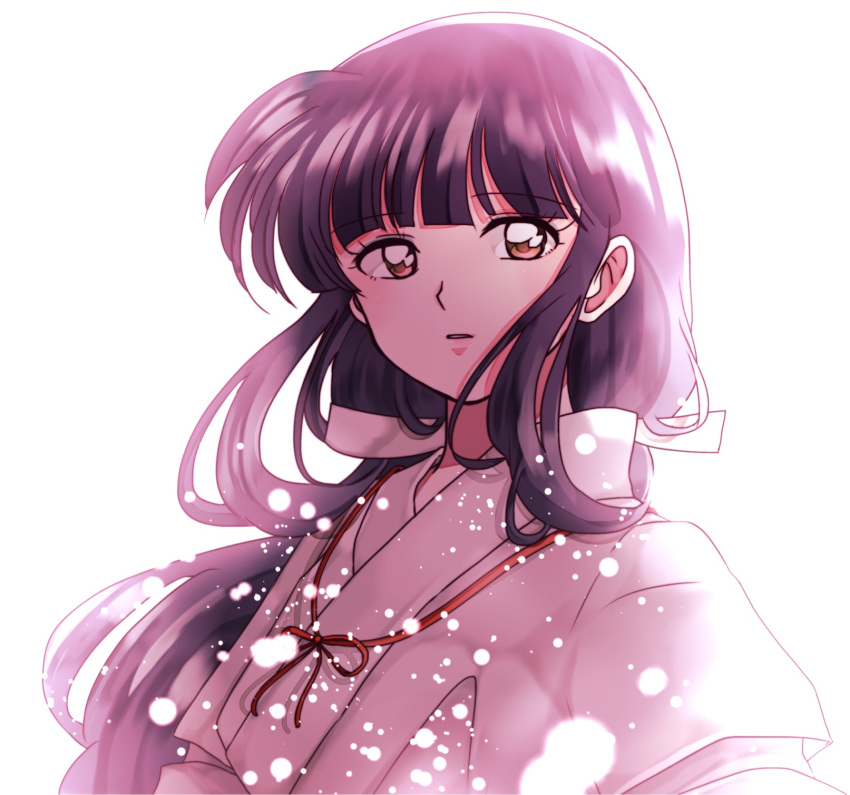 1girl, :o, bangs, black_hair, blunt_bangs, blush, brown_eyes, commentary_request