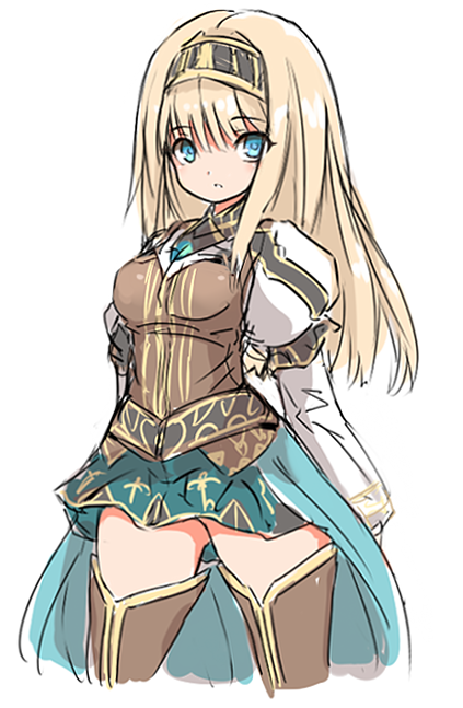 1girl, alicia_(valkyrie_profile_2), blonde_hair, blue_eyes, breasts, hairband, karukan_(monjya), long_hair