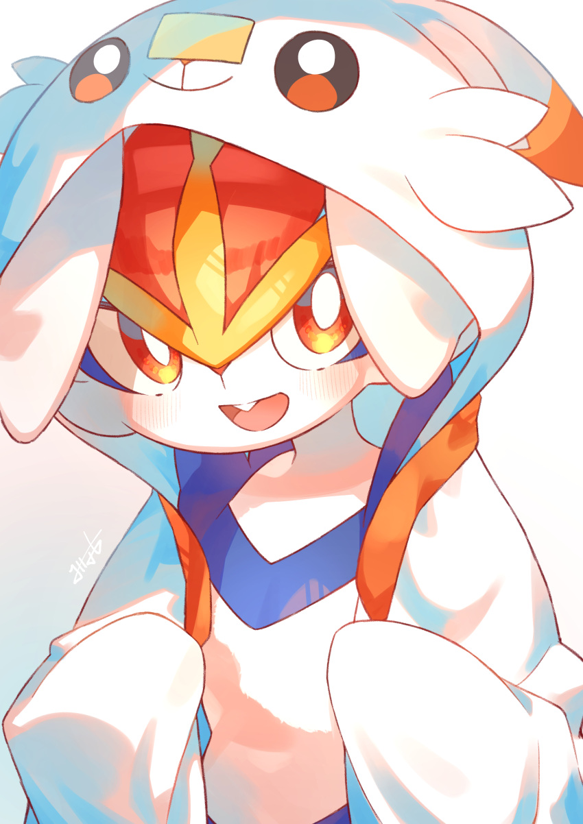 1girl, absurdres, animal_ears, animal_nose, artist_name, blue_fur, blush, body_fur