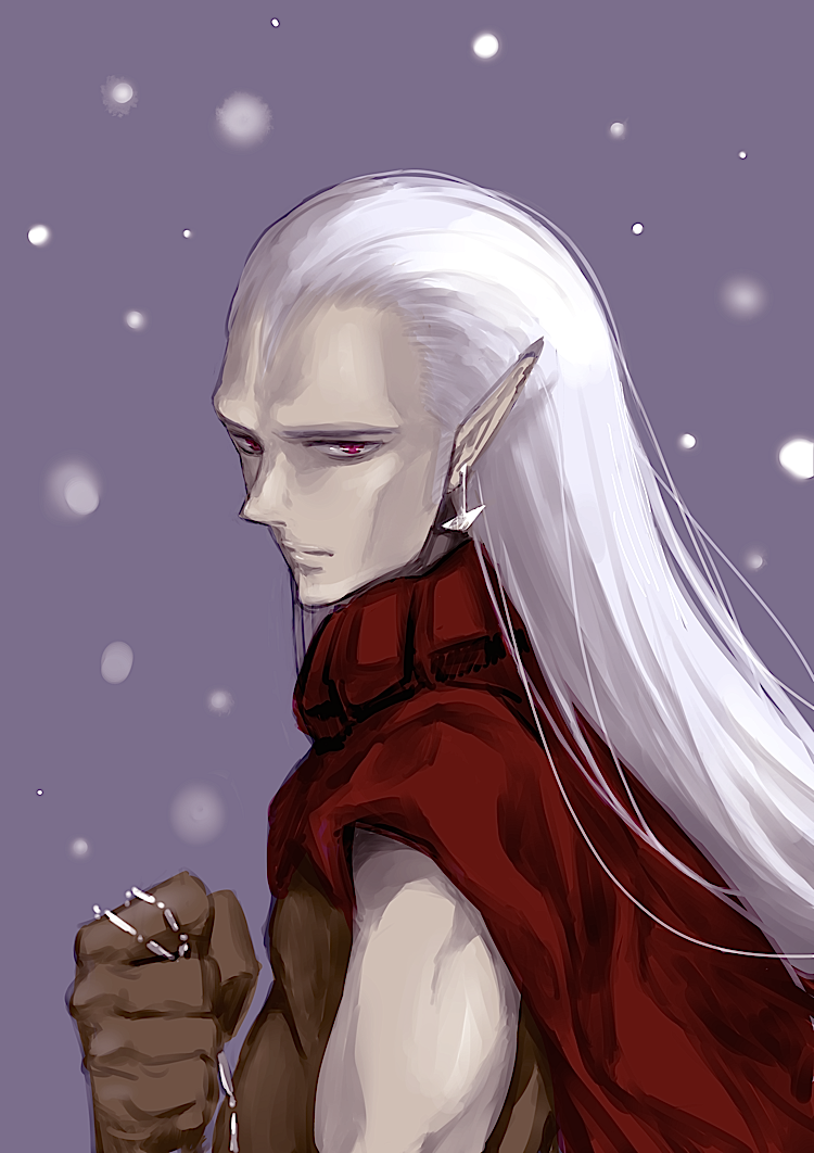 1boy, akitaka_(s_asai), brown_gloves, chrono_trigger, cloak, earrings, gloves, hair_slicked_back