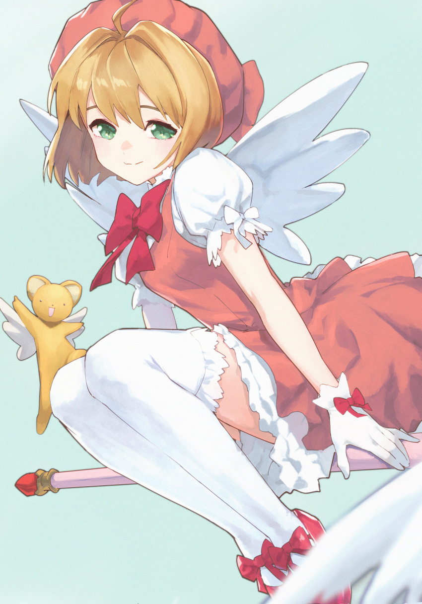 1girl, absurdres, ahoge, arms_at_sides, bangs, blue_background, bob_cut, bow