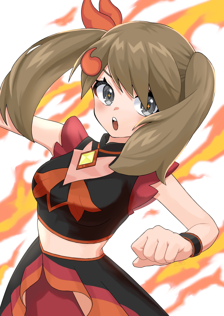 1girl, absurdres, alternate_color, bangs, black_dress, brown_hair, dress, ebiura_akane