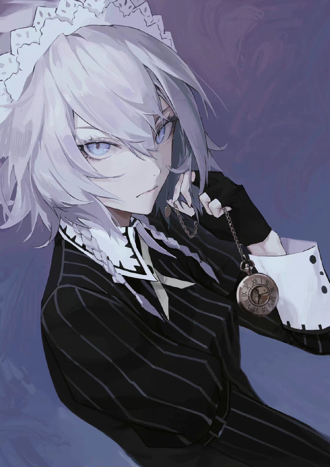 1girl, alternate_costume, black_gloves, black_shirt, braid, chinese_commentary, closed_mouth, collared_shirt