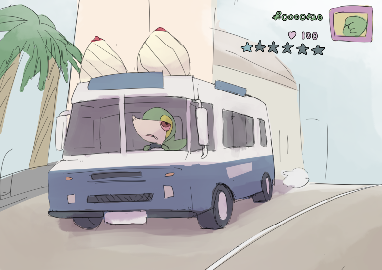 animal_focus, boke-chan, colored_sclera, commentary_request, day, driving, drooling, drugged