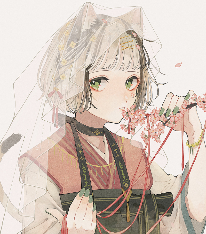 1girl, animal_ear_fluff, animal_ears, bangs, black_bow, black_bowtie, blunt_bangs, bow