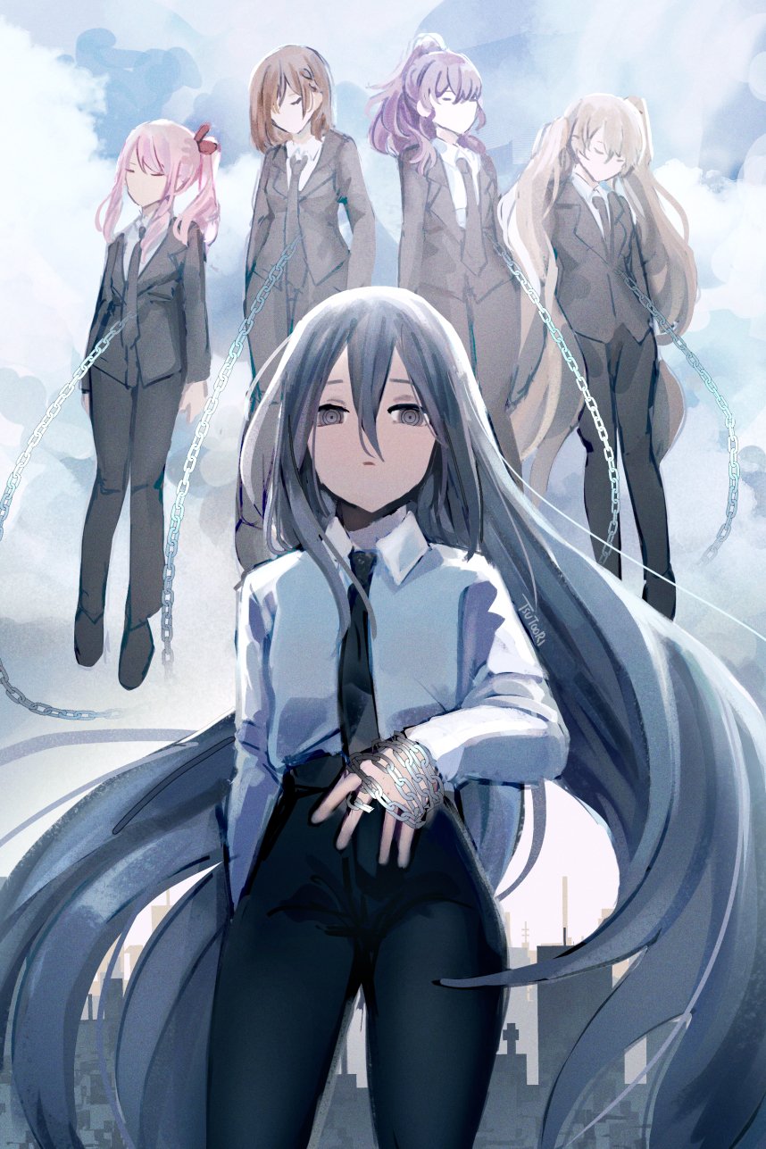 1other, 25-ji_miku, 25-ji_night_code_de._(project_sekai), 4girls, akiyama_mizuki, asahina_mafuyu, black_footwear, black_jacket