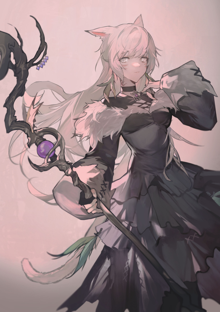 1girl, absurdres, ajirui, alternate_hair_length, alternate_hairstyle, animal_ears, bangs, black_choker