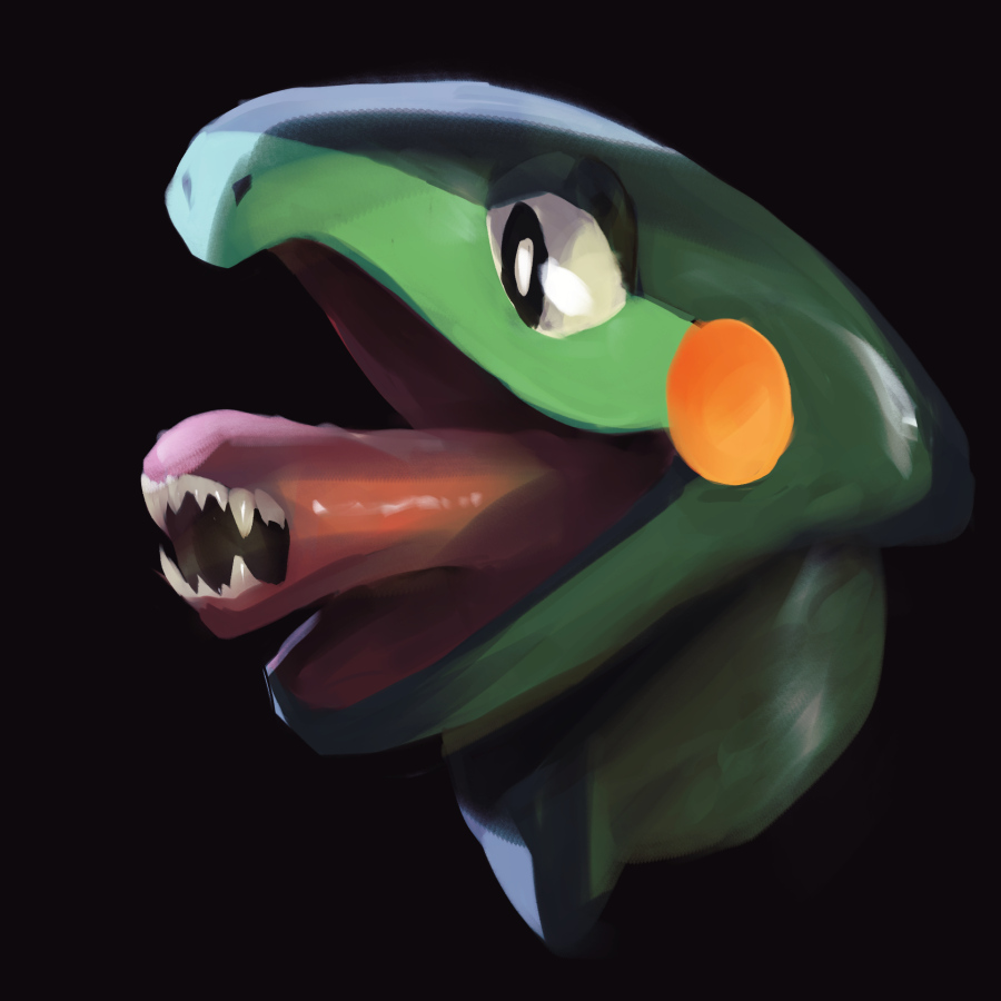 animal_focus, black_background, black_eyes, bright_pupils, commentary, cyclizar, from_side, go-lurk