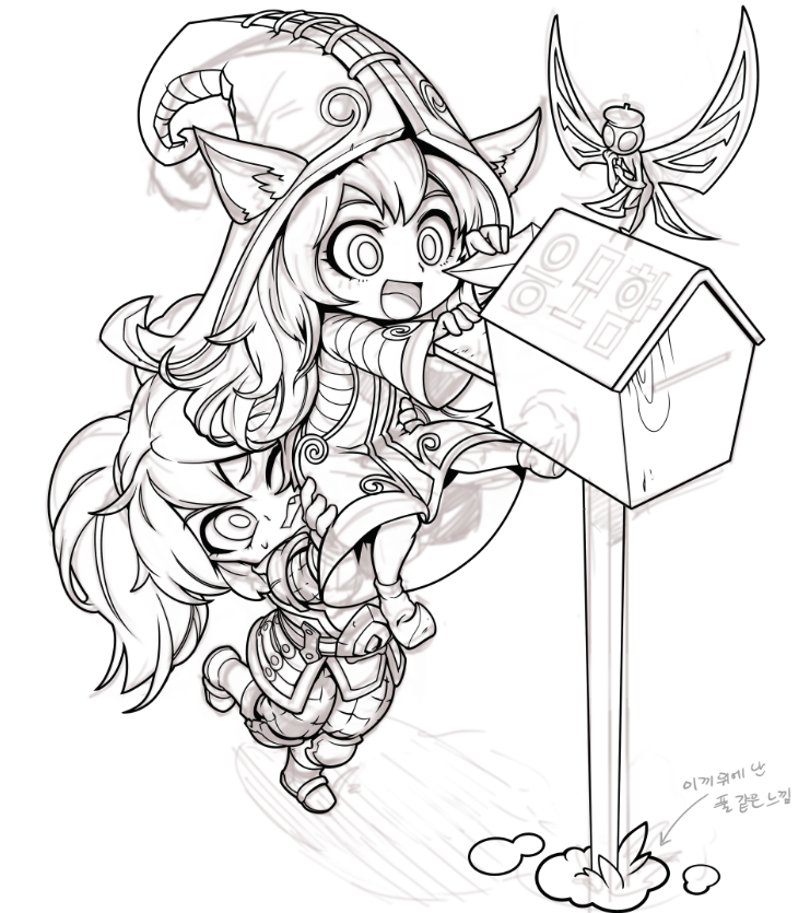 2girls, :d, animal_ears, armor, bangs, dress, ears_through_headwear, envelope