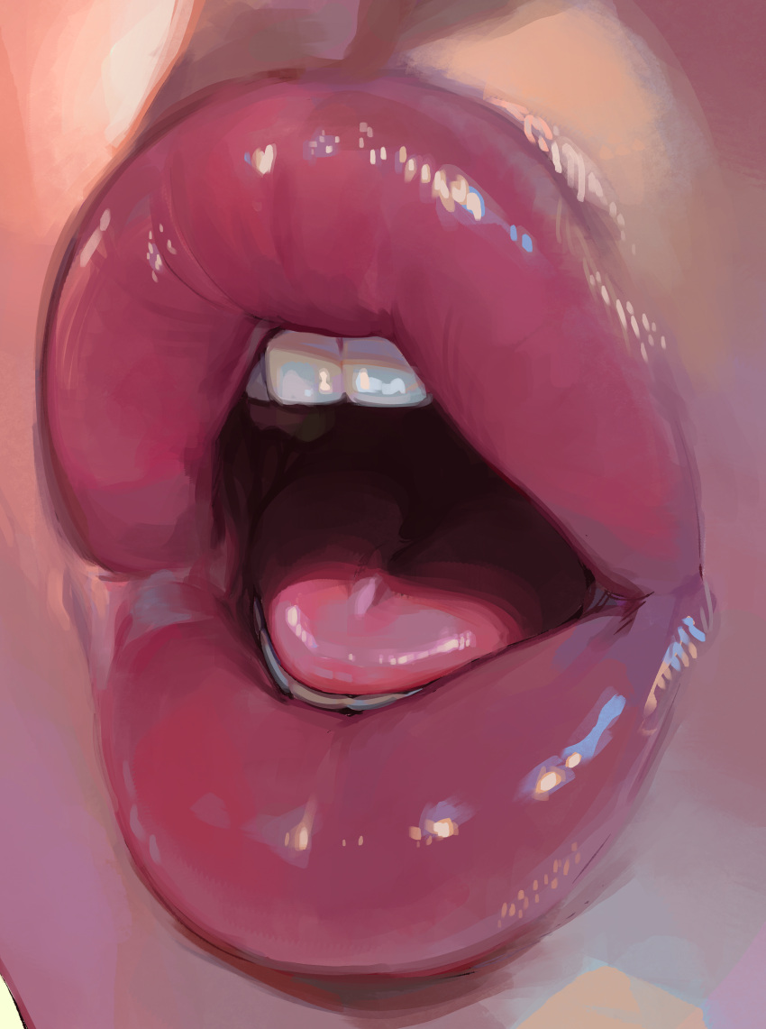 1girl, absurdres, close-up, gloss, highres, lips, open_mouth, original