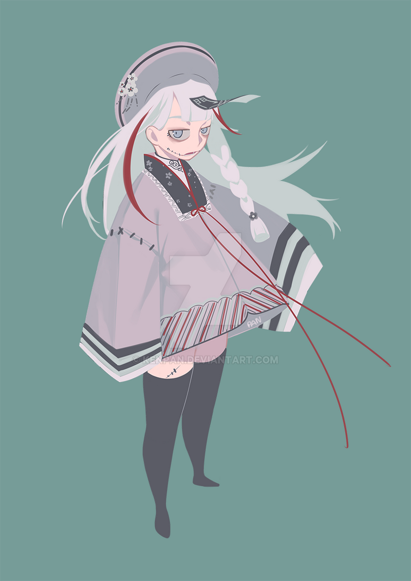 ao_nhat_binh, black_thighhighs, jiangshi, original, red_ribbon, ribbon, sleeves_past_fingers, sleeves_past_wrists