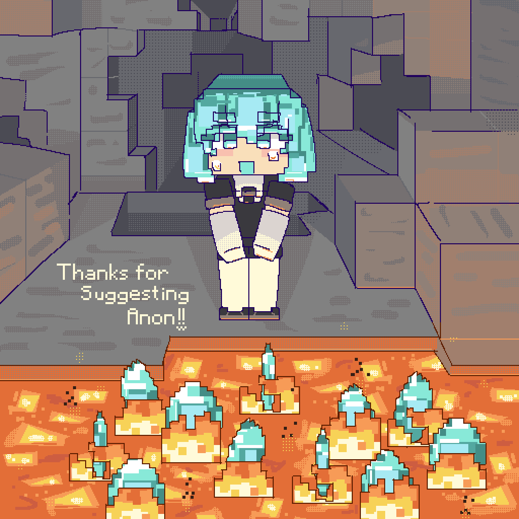 1other, :d, aqua_eyes, aqua_hair, black_footwear, black_shirt, block, burning