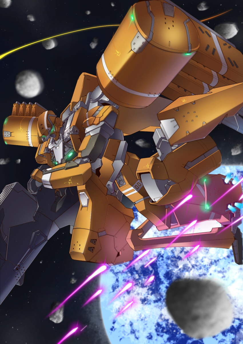 aldnoah.zero, earth_(planet), gamiani_zero, glowing, glowing_eye, green_eyes, highres, holding