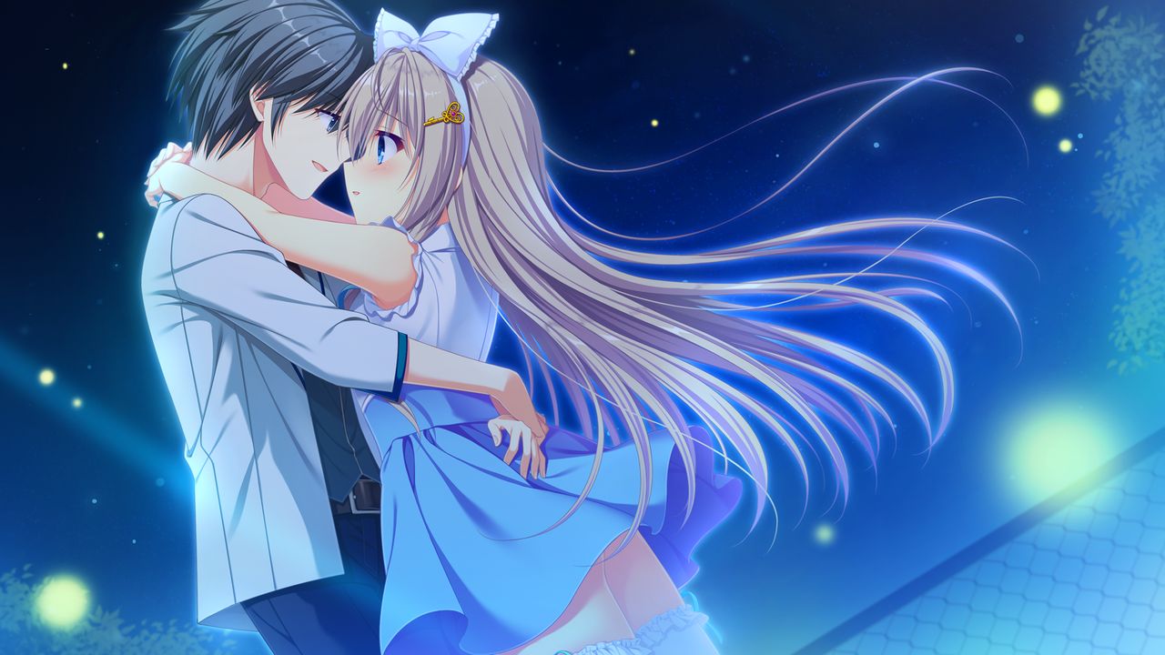 1boy, 1girl, arms_around_neck, arms_around_waist, belt, belt_buckle, black_belt, black_pants