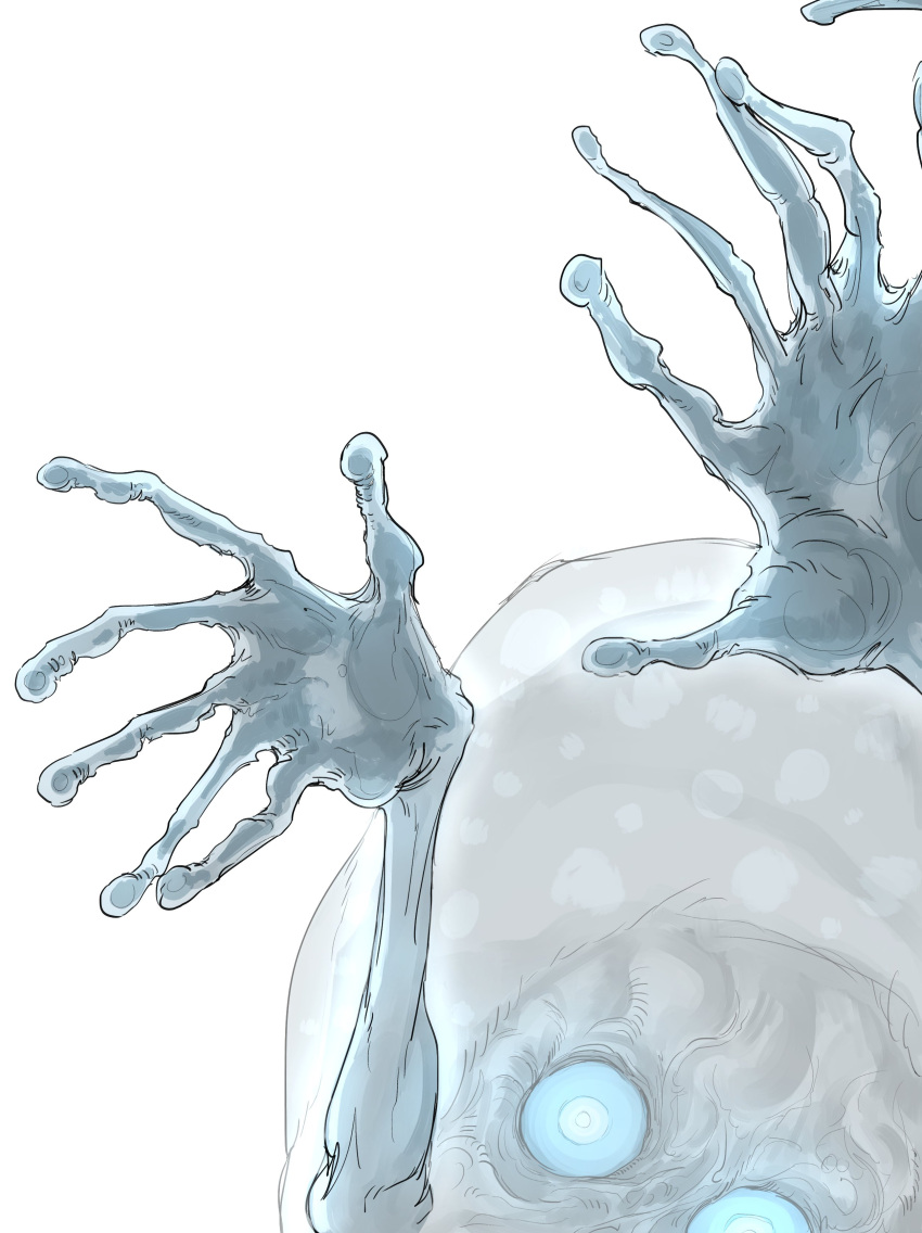 1other, absurdres, against_fourth_wall, bloodborne, blue_eyes, blue_sclera, celestial_minion, colored_sclera