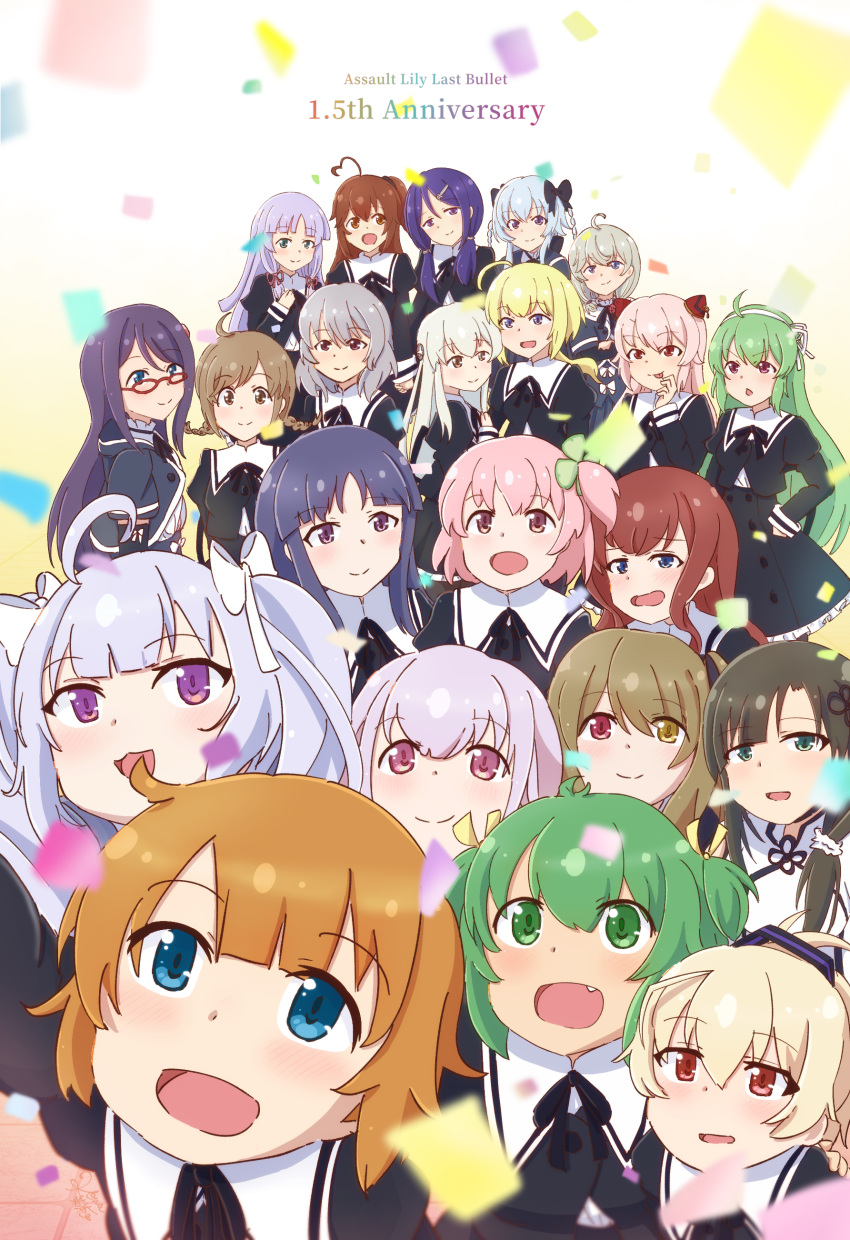6+girls, :3, :d, :p, absurdres, ahoge, amano_soraha, andou_tazusa