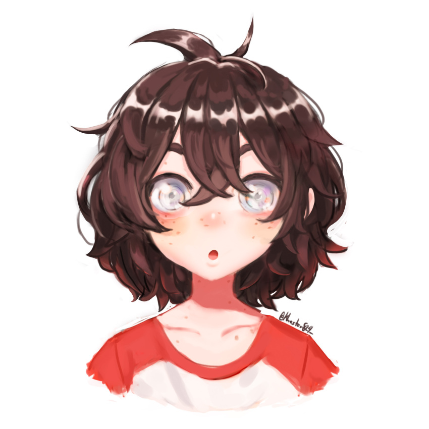 :o, absurdres, bangs, blind_girl_(popopoka), blush, borrowed_character, brown_hair, collarbone