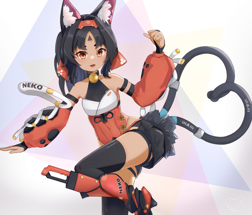 1girl, absurdres, animal_ears, bell, black_hair, cat_ears, cat_girl, cat_tail