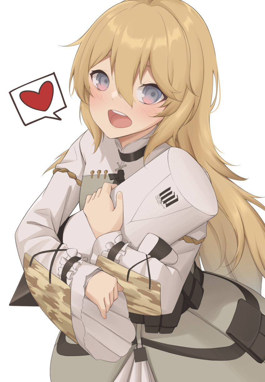 1girl, act_(xadachit), bangs, blonde_hair, blush, commission, dress, girls_frontline