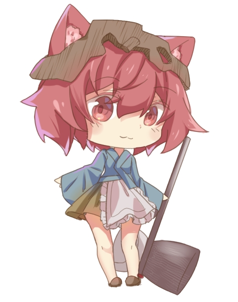 1other, androgynous, animal_ears, cat_ears, chibi, hakama, hakama_skirt, helmet