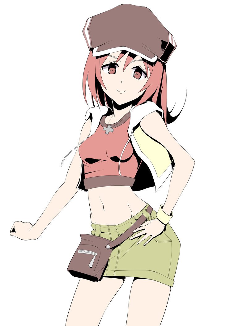 1girl, breasts, brown_eyes, cabbie_hat, closed_mouth, hat, jewelry, long_hair