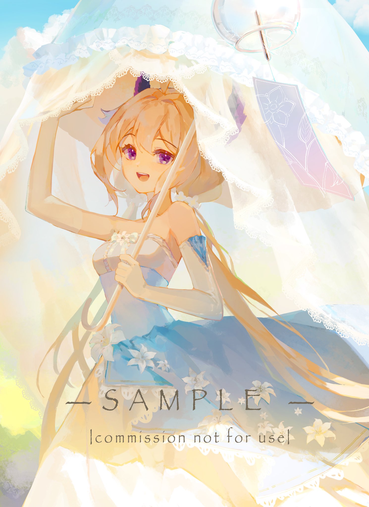 1girl, a_ji, absurdly_long_hair, ahoge, bangs, bird_girl, blonde_hair, blue_hair