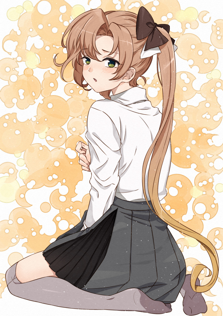 1girl, absurdres, akigumo_(kancolle), akigumo_kai_ni_(kancolle), blush, brown_hair, from_behind, full_body