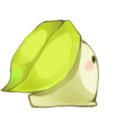 ._., animal_focus, black_eyes, blush, blush_stickers, chibi, chikorita, commentary