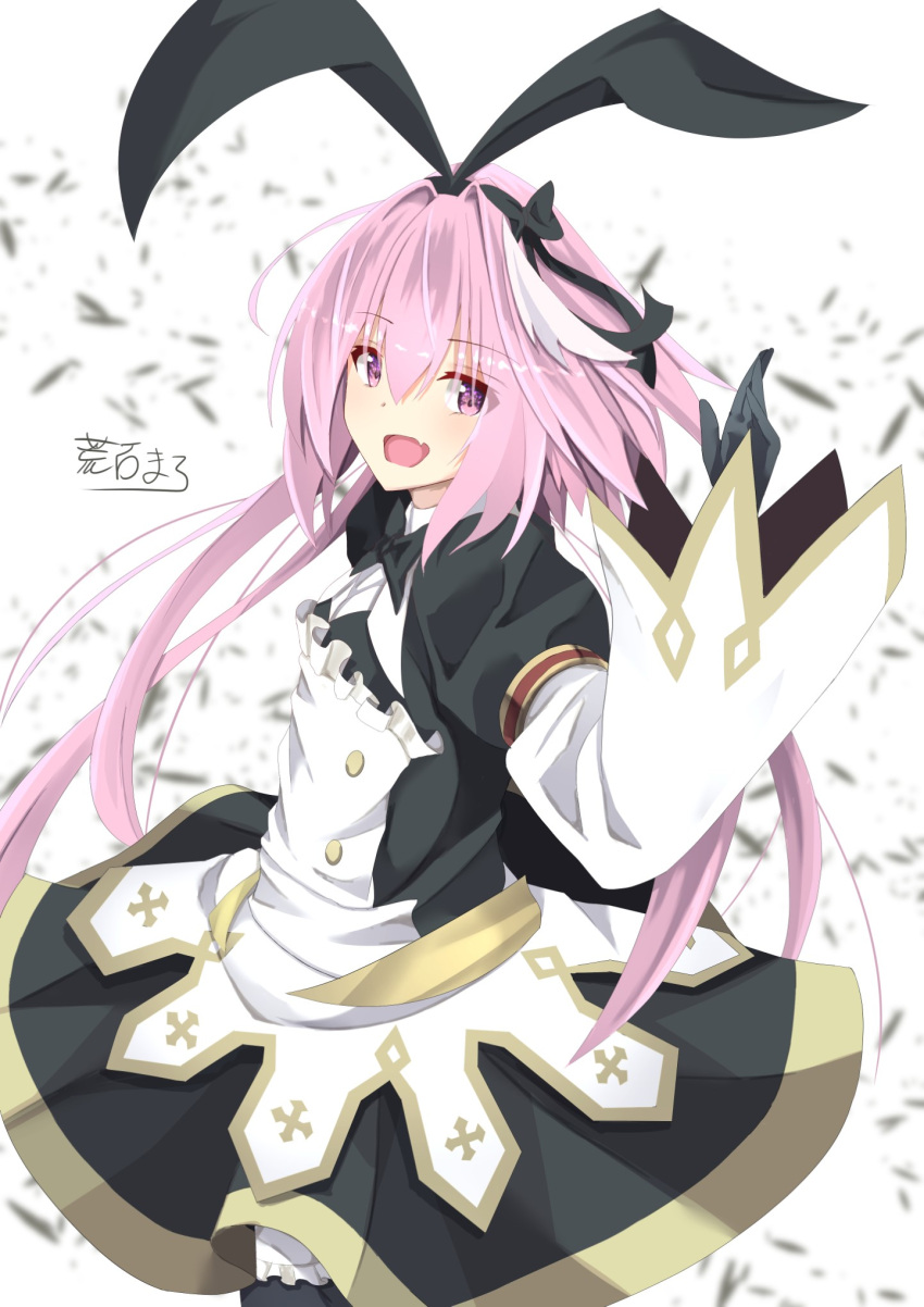1boy, araishi_maro, astolfo_(fate), astolfo_(saber)_(fate), astolfo_(saber)_(third_ascension)_(fate), black_gloves, crossdressing, fate/grand_order