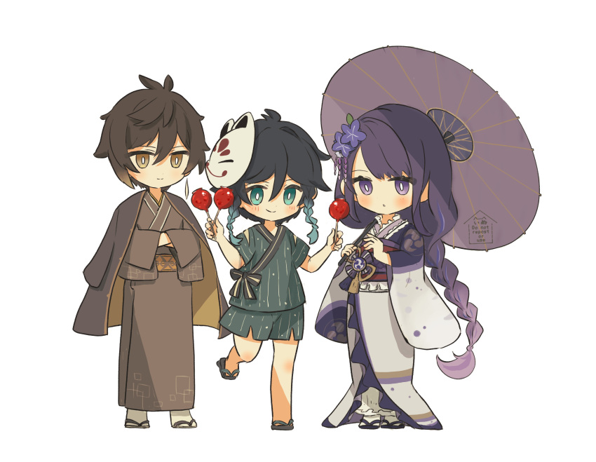 1girl, 2boys, absurdres, alternate_costume, aqua_hair, bangs, black_hair, blue_eyes