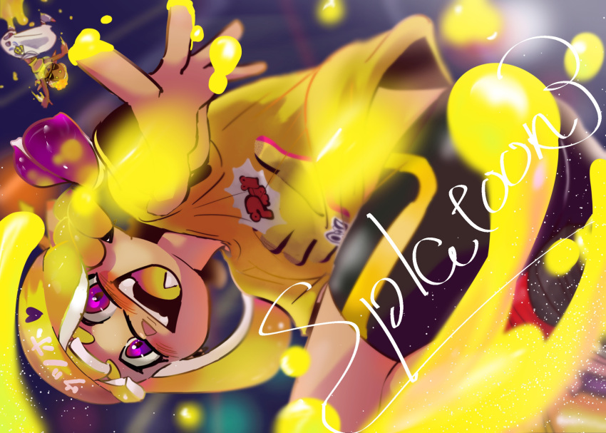 2girls, :d, ^_^, ametorin_(pixiv26156012), arms_up, ass, asymmetrical_hair, bent_over