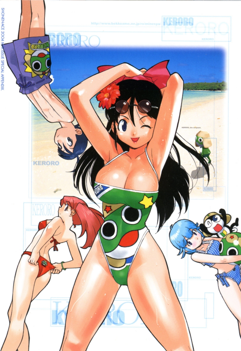 aki_hinata, bikini, cleavage, fuyuki_hinata, keroro_gunsou, momoka_nishizawa, natsumi_hinata, swimsuit
