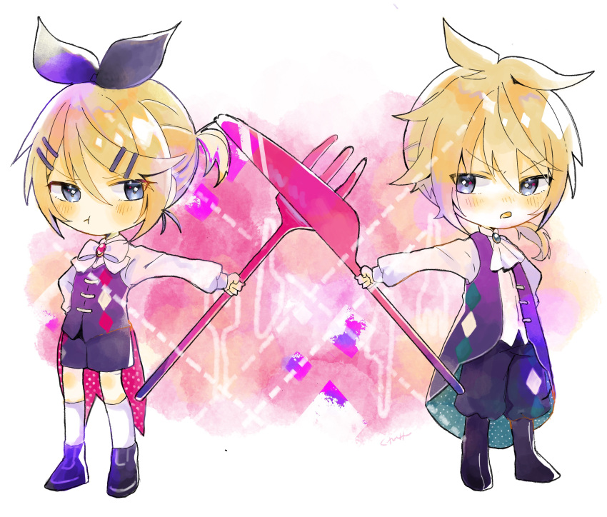 1boy, 1girl, :t, absurdres, annoyed, bangs, black_bow, black_footwear