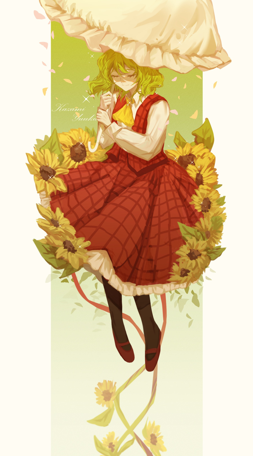 1girl, absurdres, aran_(limi), ascot, black_socks, character_name, chinese_commentary, closed_eyes