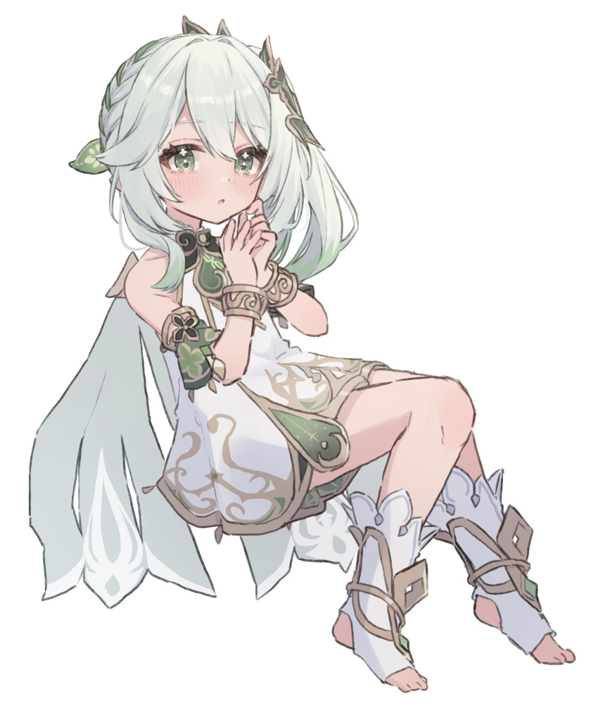 1girl, absurdres, bangs, bracelet, detached_sleeves, dress, female_child, full_body