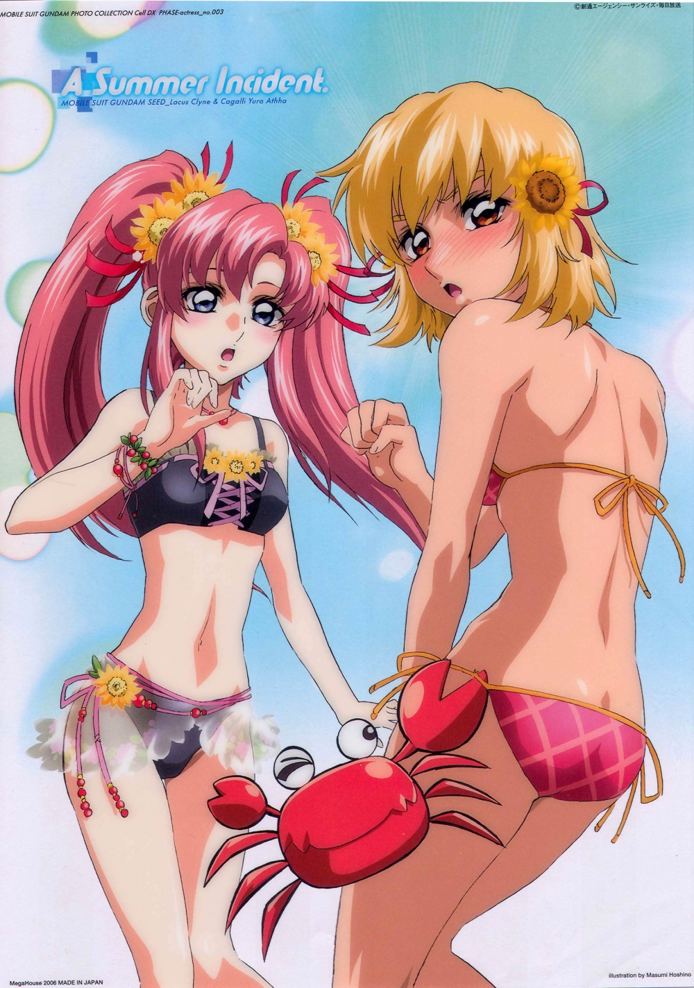 bikini, cagalli_yula_athha, gundam, gundam_seed, hoshino_masumi, lacus_clyne, swimsuit
