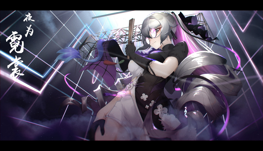 1girl, absurdres, asymmetrical_gloves, bangs, black_gloves, bronya_zaychik, bronya_zaychik_(silverwing:_n-ex), china_dress