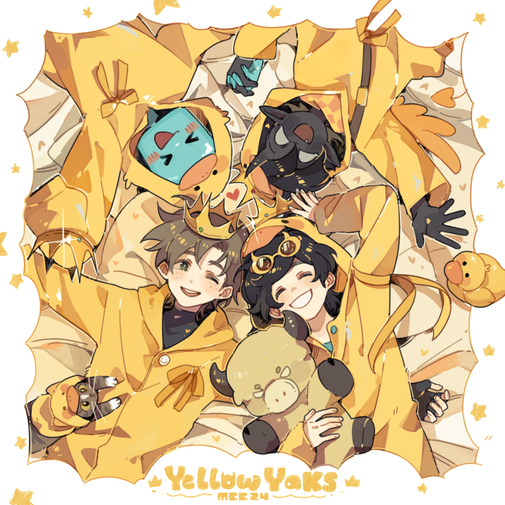 1other, 4boys, animal, armband, badboyhalo, black_hair, black_skin, blue_skin