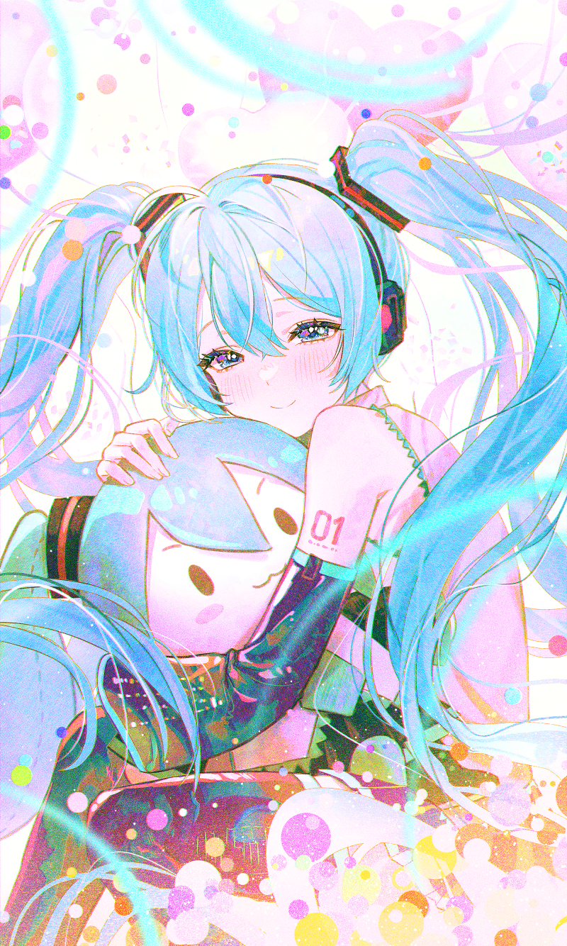 1girl, aqua_eyes, aqua_hair, fymrie, hatsune_miku, highres, long_hair, solo, twintails, vocaloid